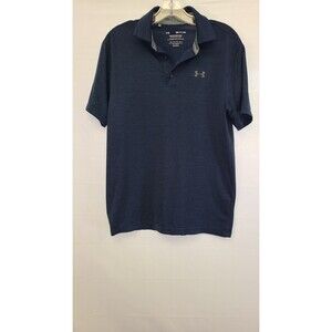 Under Armour Polo Golf Shirt Mens Small Navy Blue Heatgear Performance